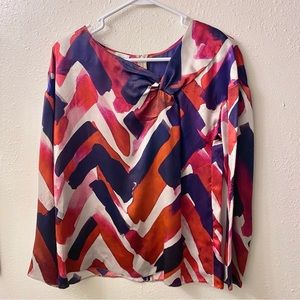 Armani Collezioni 100% silk twist-neck top with back zip, 8